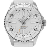 Breitling Superocean Automatic 36 White Dial White Rubber Strap Watch for Men - A17377211A1S1