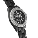 Chanel J12 Diamonds Ceramic Black Dial Black Steel Strap Watch for Women - J12 H2571