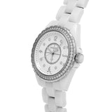 Chanel J12 Quartz Diamonds White Dial White Steel Strap Watch for Women - J12 H3110