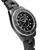 Chanel J12 Quartz Diamonds Black Dial Black Steel Strap Watch for Women - J12 H5701