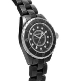 Chanel J12 Quartz Diamonds Black Dial Black Steel Strap Watch for Women - J12 H1625