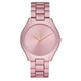 Michael Kors Slim Runway Pink Dial Pink Steel Strap Watch For Women - MK4456