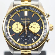 Seiko Sport Chronograph Black Dial Two Tone Steel Strap Watch for Men - SSB430P1