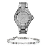 Michael Kors Camille Crystal Pave Dial Silver Steel Strap Watch for Women - MK5869