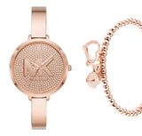 Michael Kors Charley Quartz Crystals Rose Gold Dial Rose Gold Steel Strap Watch For Women - MK4433