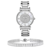 Michael Kors Catlin Silver Dial Silver Steel Strap Watch for Women - MK3355