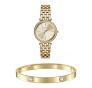 Michael Kors Darci Gold Dial Gold Steel Strap Watch for Women - MK3430