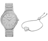 Michael Kors Kerry Crystal Pave Silver Dial Silver Steel Strap Watch For Women - MK3359