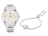 Tommy Hilfiger Haven Multifunction Chronograph White Dial Silver Steel Strap Watch For Women - 1782194