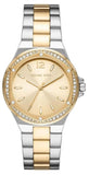 Michael Kors Lennox Three-Hand Gold Dial Two Tone Steel Strap Watch For Women  - MK6988