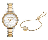 Michael Kors Pyper Three Hand White Dial Two Tone Steel Strap Watch For Women - MK4595