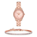 Michael Kors Lilane Quartz Rose Gold Dial Rose Gold Steel Strap Watch For Women - MK1068