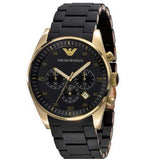 Emporio Armani Sportivo Quartz Black Dial Black Steel Strap Watch For Men - AR8023