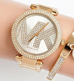 Michael Kors Parker Pave Gold Dial Gold Steel Strap Watch for Women - MK6659