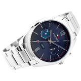 Tommy Hilfiger Deacan Blue Dial Silver Steel Strap Watch for Men - 1791551