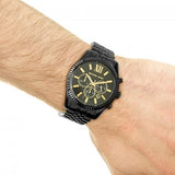 Michael Kors Lexington Black Dial Black Steel Strap Watch for Men - MK8603