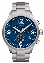 Tissot T Sport Chrono XL Chronograph Blue Dial Silver Steel Strap Watch For Men - T116.617.11.047.00