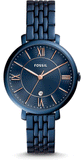 Fossil Jacqueline Blue Dial Blue Steel Strap Watch for Women - ES4094