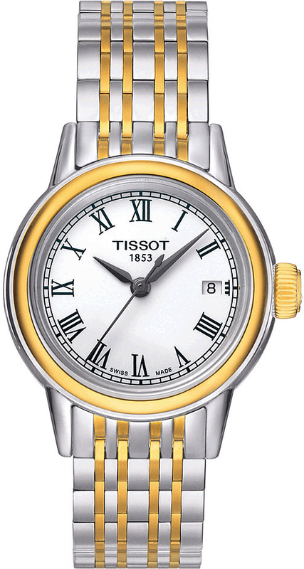 Tissot Carson Lady White Dial Two Tone Steel Strap Jam Tangan Wanita - T085.210.22.013.00