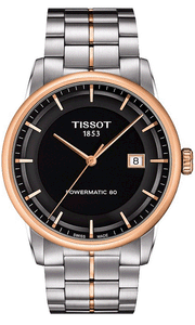 Tissot Luxury Powermatic 80 Black Dial Silver Steel Strap Watch For Men - T086.407.22.051.00