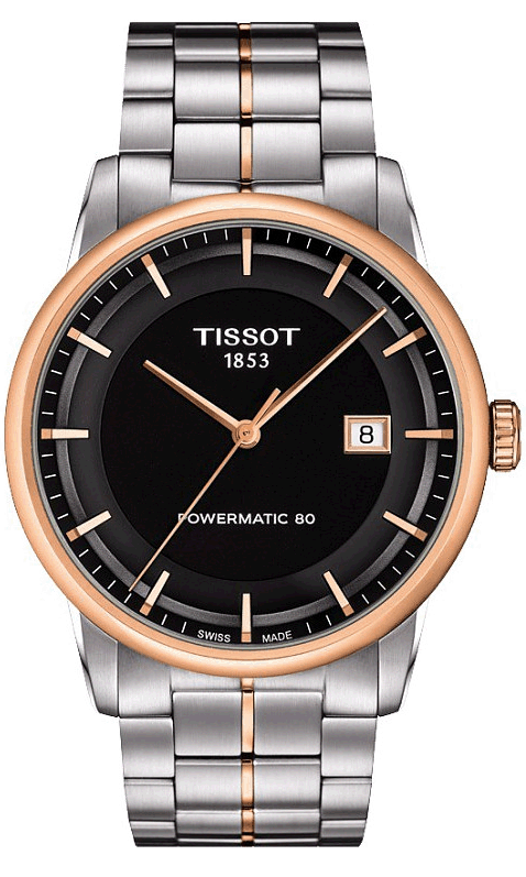 Jam Tangan Pria Tissot Luxury Powermatic 80 Dial Hitam dengan Tali Baja Perak - T086.407.22.051.00