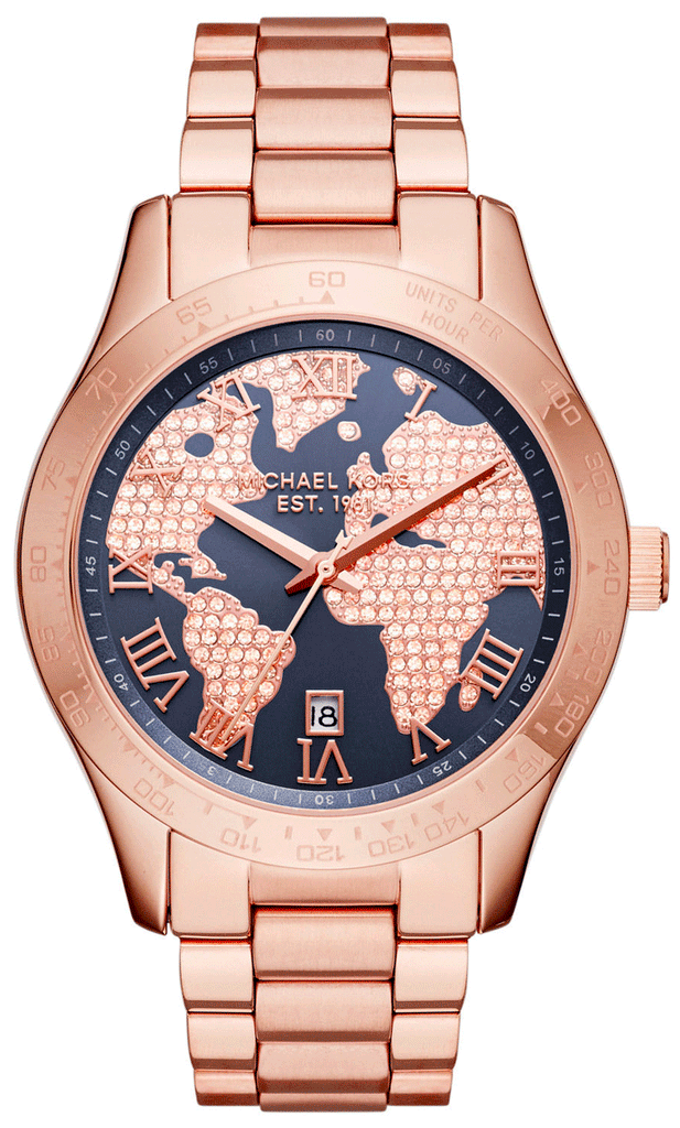 Michael kors sales world map watch
