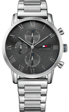 Tommy Hilfiger Kane Chronograph Quartz Grey Dial Silver Steel Strap Watch for Men - 1791397