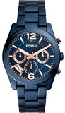 Fossil Perfect Boyfriend Multifunction Blue Dial Blue Steel Strap Watch for Women - ES4093