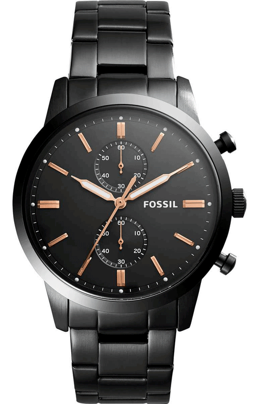 Townsman chronograph black deals stainless steel watch