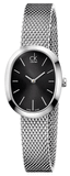 Calvin Klein Incentive Black Dial Silver Mesh Bracelet Watch for Women - K3P23121