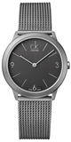 Calvin Klein Minimal Grey Dial Silver Mesh Bracelet Watch for Men - K3M52154