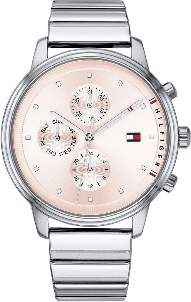 Tommy Hilfiger Blake Pink Dial Silver Steel Strap Watch for Women