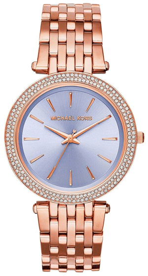 Michael Kors Darci Purple Dial Rose Gold Steel Strap Watch for Women - MK3400