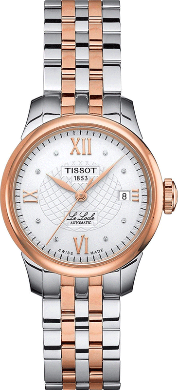 Jam Tangan Wanita Tissot Le Locle Automatic Silver Dial Two Tone Steel Strap - T41.2.183.16