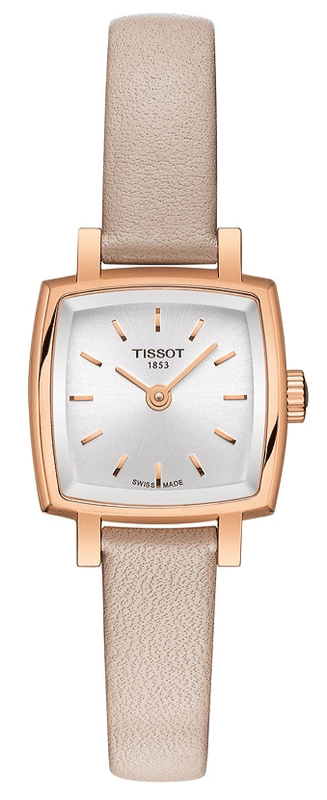Tissot T Lady Lovely Square White Dial Pink Leather Strap Watch For Women - T058.109.36.031.00