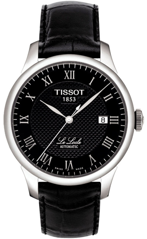 Jam Tangan Pria Tissot T Classic Le Locle Automatic Black Dial Black Leather Strap - T41.1.423.53
