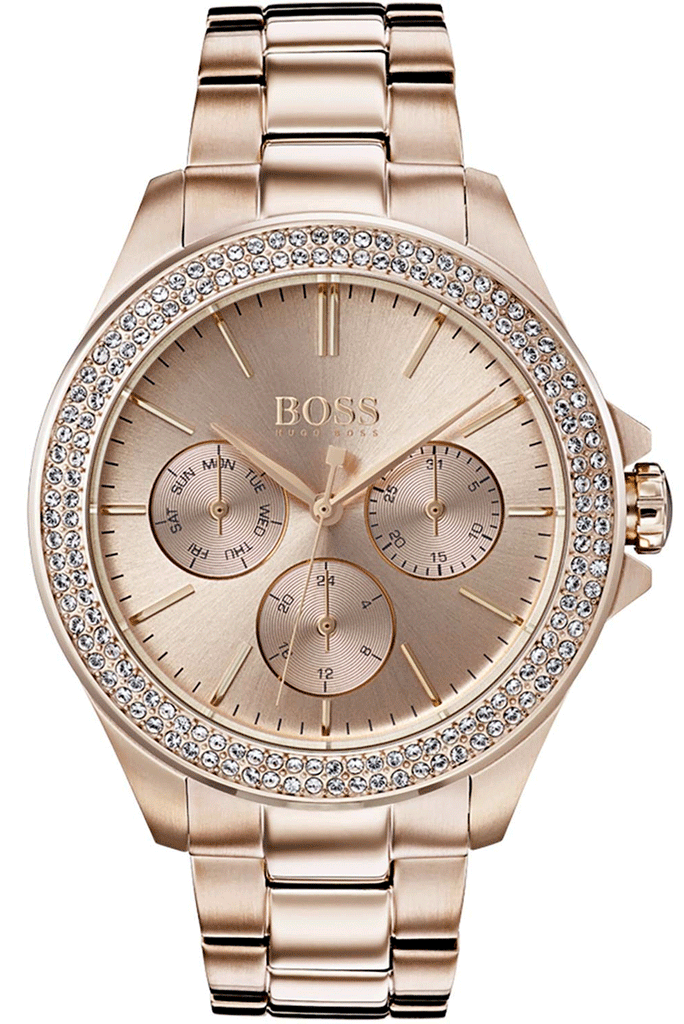 Hugo Boss Premiere Rose Gold Dial with DIamonds Rose Gold Steel