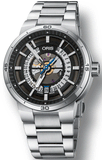 Oris TT1 Engine Date Skeleton Black Dial Silver Steel Strap Watch for Men - 0173377524124-0782408