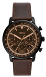 Fossil Goodwin Chronograph Brown Dial Brown Leather Strap Watch for Men - FS5529