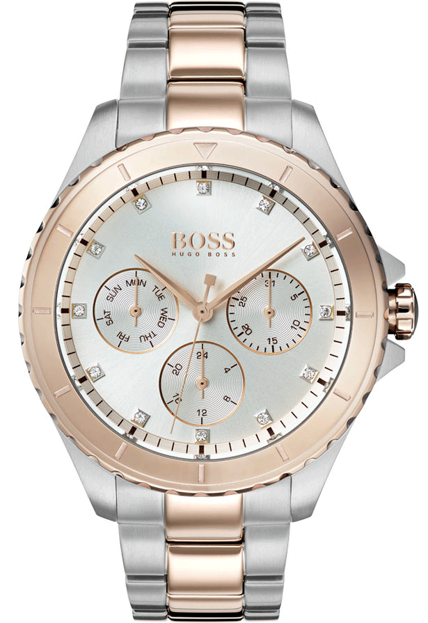 Hugo Boss Hera Chronograph Silver Dial Two Tone Steel Strap Watch