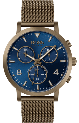 Hugo Boss Spirit Blue Dial Grey Mesh Bracelet Watch for Men - 1513693