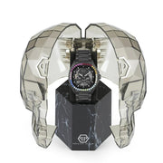Philipp Plein High-Conic Automatic Black Dial Black Steel Strap Watch For Men - PWRAA0823