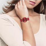 Coach Perry Red Dial Red Leather Strap Watch for Women - 14503867