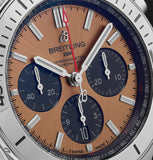 Breitling Chronomat B01 42 Brown Dial Silver Steel Strap Watch for Men - AB0134101K1A1