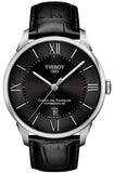Jam Tangan Pria Tissot Chemin Des Tourelles Powermatic 80 Black Dial Black Leather Strap - T099.407.16.058.00