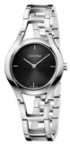 Calvin Klein Class Black Dial Silver Steel Strap Watch for Women - K6R23121