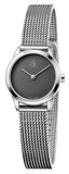 Calvin Klein Minimal Grey Dial Silver Mesh Bracelet Watch for Women - K3M2312X