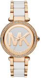 Michael Kors Parker White Dial Two Tone Steel Strap Watch for Women - MK6313