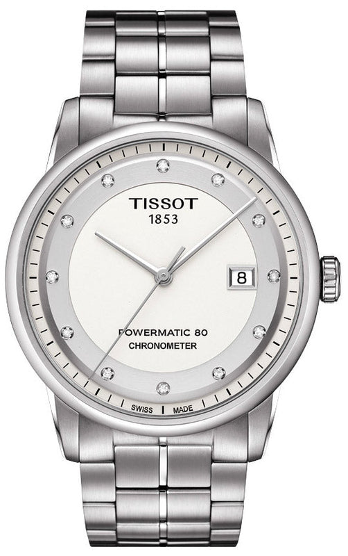 Jam Tangan Pria Tissot T Classic Luxury Powermatic 80 White Dial Silver Steel Strap - T086.408.11.016.00