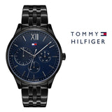 Tommy Hilfiger Damon Quartz Chronograph Blue Dial Black Steel Strap Watch for Men - 1791454